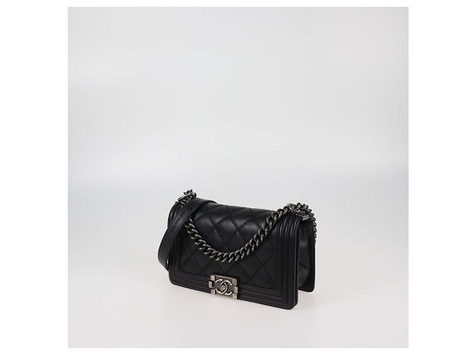 Borsa Boy Flap Media in Pelle Trapuntata Nera Chanel Nero - vista 2