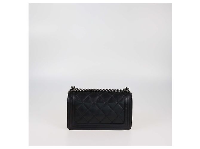 Borsa Boy Flap Media in Pelle Trapuntata Nera Chanel Nero - vista 3