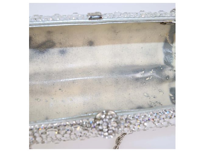 Clutch a Catena Decorato con Cristalli Argento Rodo - vista 6