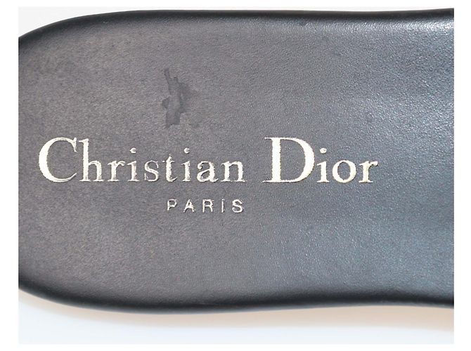 Infradito D-Way piatti con cristalli neri Christian Dior Nero - vista 6
