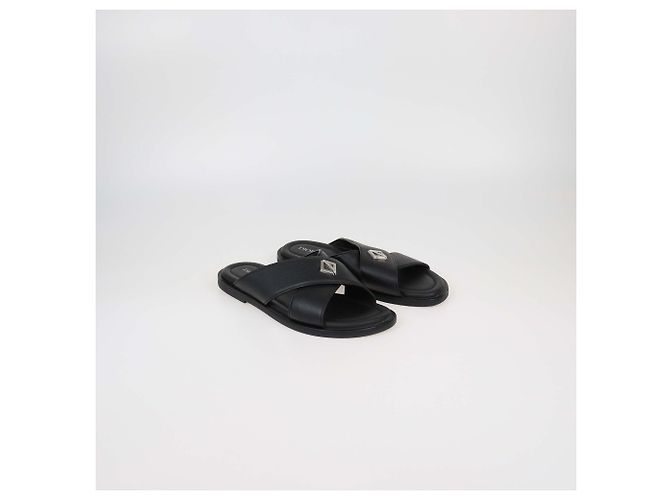 Christian Dior Infradito Piatto Alias in Pelle Nera Dior Homme Nero - vista 2