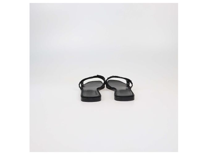 Sandali piatti Oran neri di Hermès decorati con strass Nero - vista 5