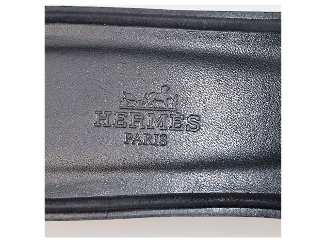 Sandali piatti Oran neri di Hermès decorati con strass Nero - vista 6