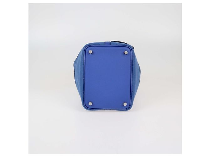 Borsa Picotin Lock 18 in Tela Cargo Geoland Blu Reale Swift & Blu Egee di Hermès - vista 5