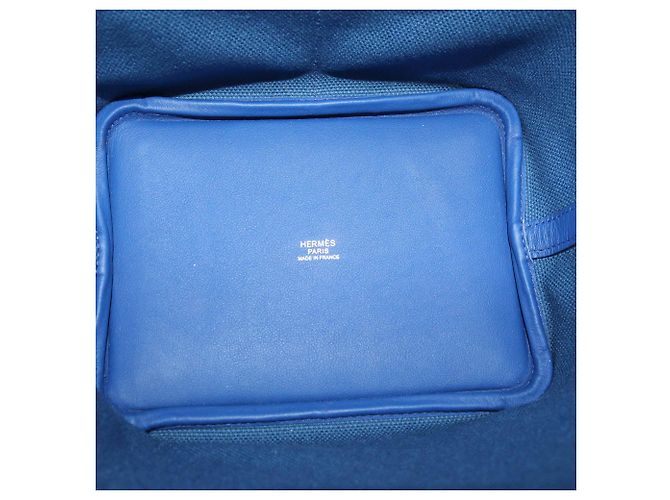 Borsa Picotin Lock 18 in Tela Cargo Geoland Blu Reale Swift & Blu Egee di Hermès - vista 6