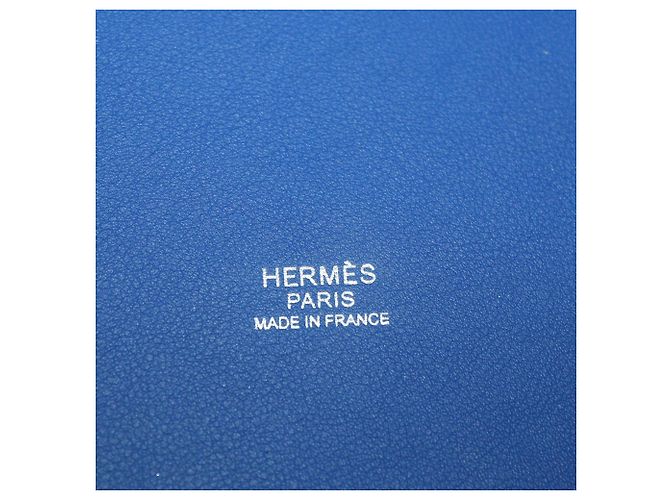 Borsa Picotin Lock 18 in Tela Cargo Geoland Blu Reale Swift & Blu Egee di Hermès - vista 7