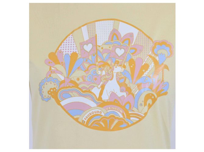 Hermès Camiseta de Manga Corta de Algodón Amarillo con Estampado Arcoíris Faubourg de Hermes - vista 4