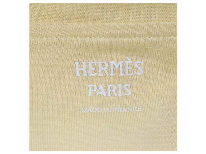 Hermès Camiseta de Manga Corta de Algodón Amarillo con Estampado Arcoíris Faubourg de Hermes - vista 5