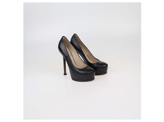 Décolleté Tribtoo in pelle nera Yves Saint Laurent Nero - vista 2
