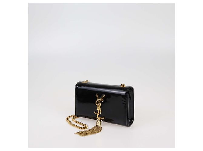 Bolso cruzado pequeño Kate de cuero patentado negro de Saint Laurent - vista 2