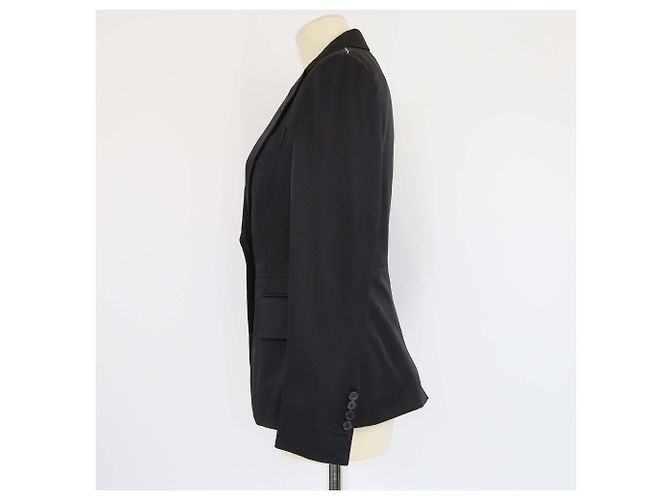 Blazer monopetto in seta e cotone nero Tom Ford - vista 2