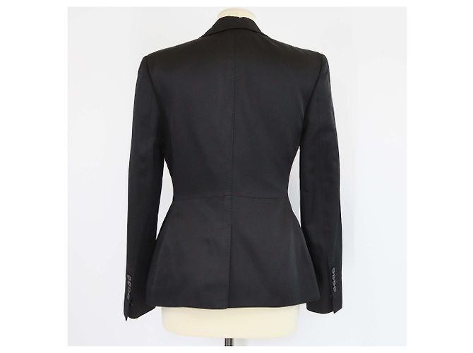 Blazer monopetto in seta e cotone nero Tom Ford - vista 3