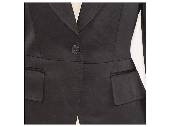 Blazer monopetto in seta e cotone nero Tom Ford - vista 4