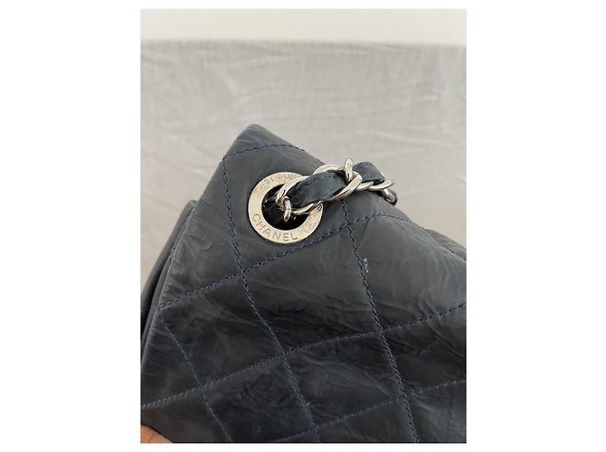 Timeless Chanel Borsa a spalla Matelassé Chain Blu Navy Pelle Blu scuro - vista 4
