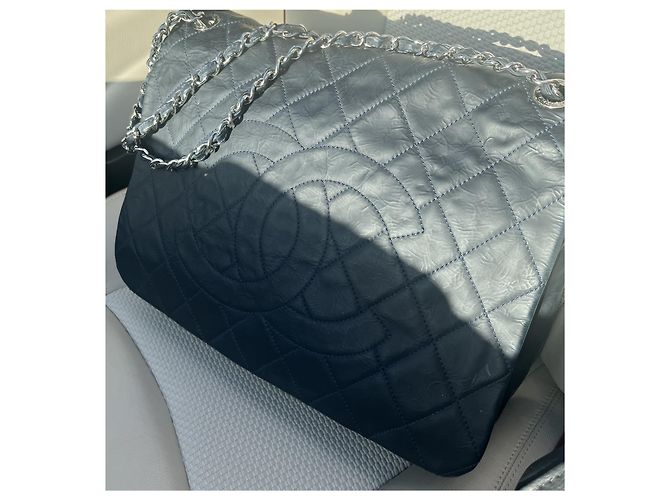 Timeless Chanel Borsa a spalla Matelassé Chain Blu Navy Pelle Blu scuro - vista 5