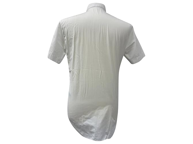 Camicia bianca in cotone ricamata con api Dior a maniche corte Bianco Crudo - vista 4
