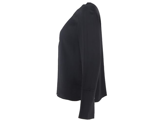 Hugo Boss Ring-Embellished Long Sleeve Top in Black Polyester - view 2