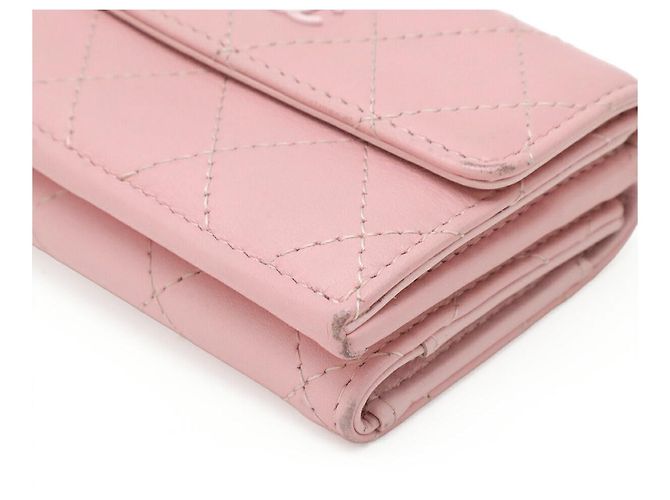 Portafoglio pieghevole tri-fold Cocomark Matelassé Chanel Rosa - vista 3