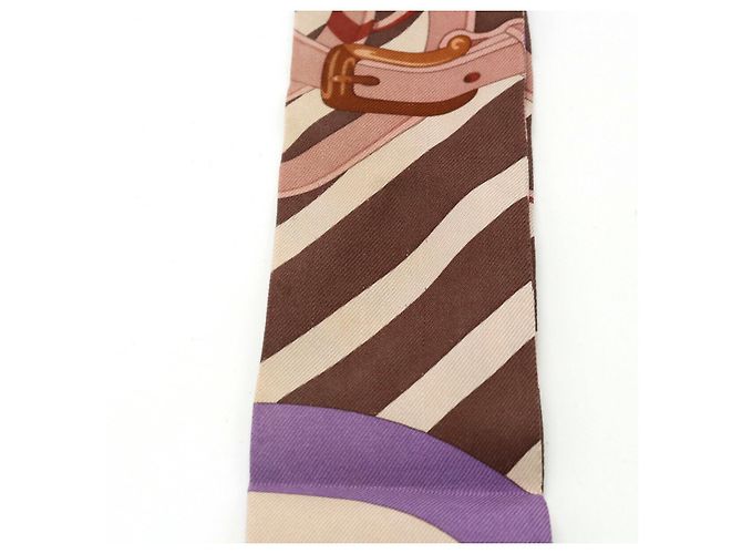 Hermès 100% Seiden Twilly Schal Coaching Mehrfarbig Mehrfarben - Ansicht 4