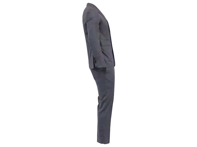 Brunello Cucinelli Double Breasted Jacket and Pants in Grey Virgin Wool - view 4