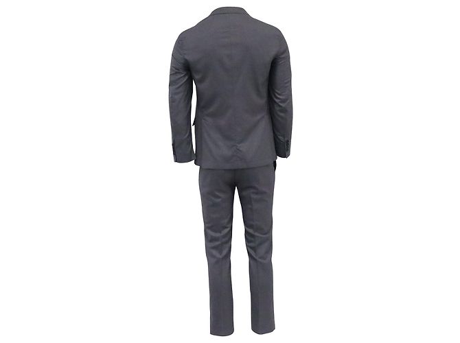 Brunello Cucinelli Double Breasted Jacket and Pants in Grey Virgin Wool - view 5