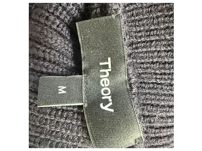 Halb-zip Strickpullover aus schwarzer Merinowolle von Theory - Ansicht 4
