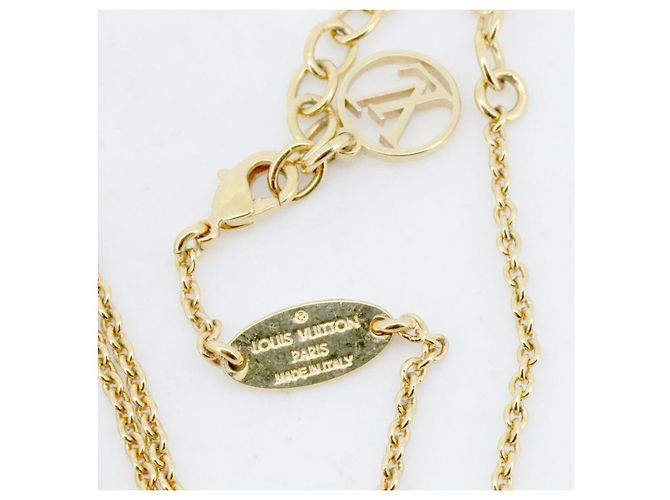 Collana Essenziale V Louis Vuitton D'oro Metallico - vista 3