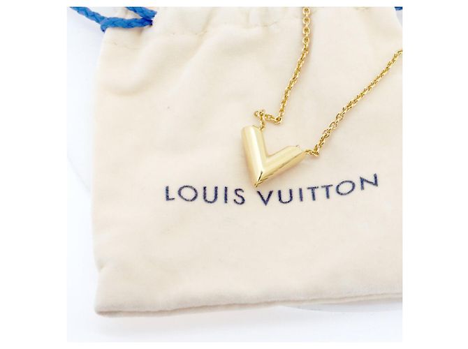 Collana Essenziale V Louis Vuitton D'oro Metallico - vista 7