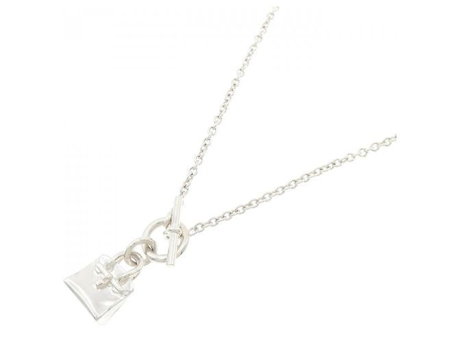 Hermès Hermes Amulette Birkin 925 Silver Necklace Silvery Metallic - view 2