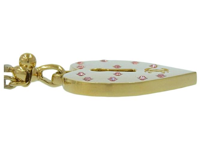 Portachiavi con motivo a cuore Chanel D'oro Metallico - vista 3