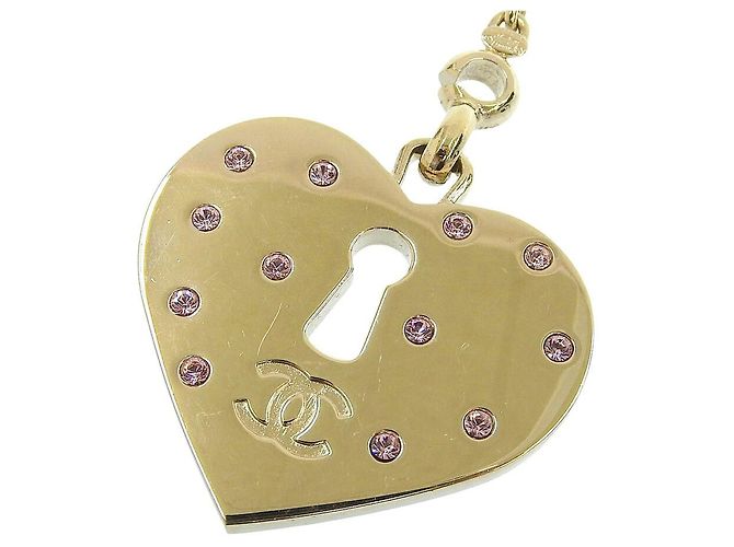 Portachiavi con motivo a cuore Chanel D'oro Metallico - vista 4