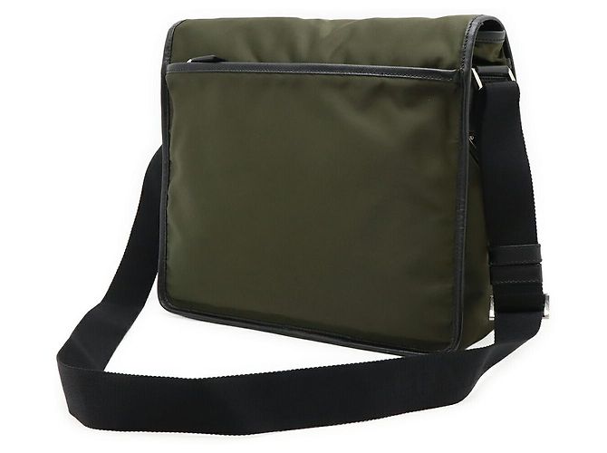Borsa a tracolla in jacquard di nylon con logo Prada Verde - vista 2