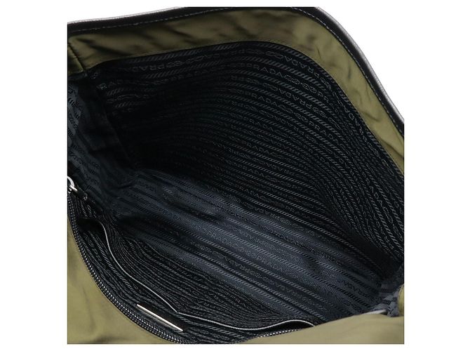 Borsa a tracolla in jacquard di nylon con logo Prada Verde - vista 5