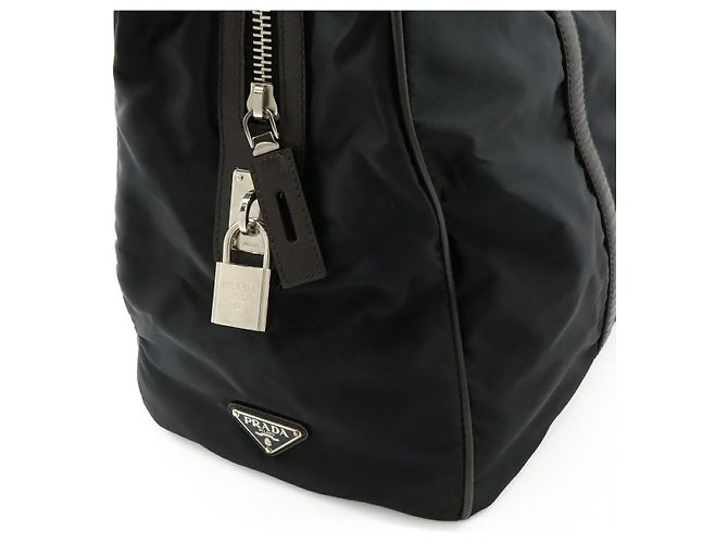 Borsa da viaggio in nylon jacquard con logo Prada - vista 5