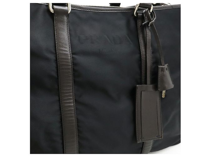Borsa da viaggio in nylon jacquard con logo Prada - vista 8