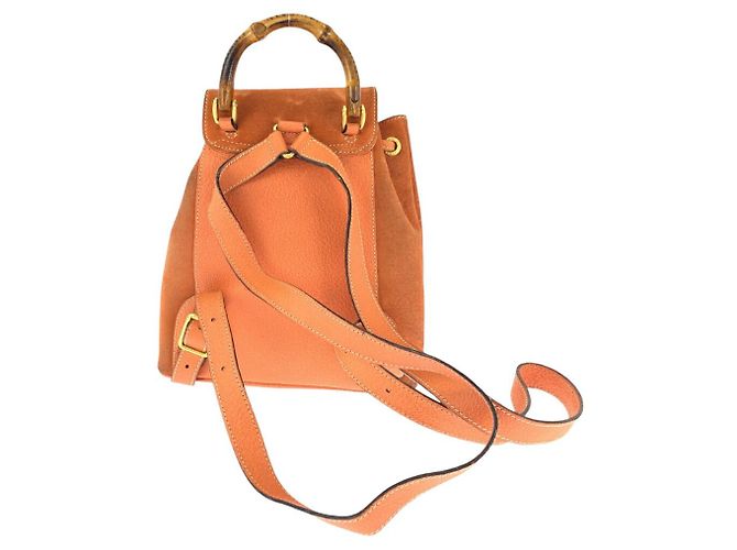 Bamboo Zaino in suede Gucci con bambù Arancione - vista 2