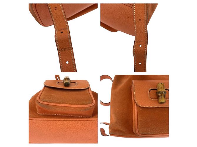 Bamboo Zaino in suede Gucci con bambù Arancione - vista 5