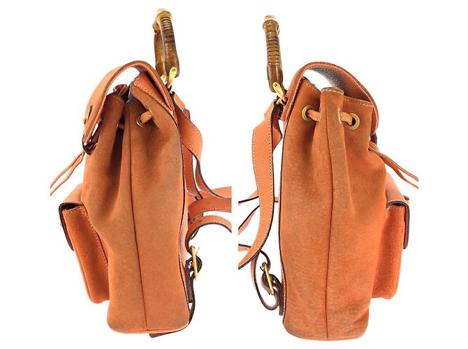 Bamboo Zaino in suede Gucci con bambù Arancione - vista 8