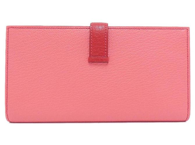 Cartera Larga Soufflet de Cabra Béarn de Hermès Rosa - vista 2
