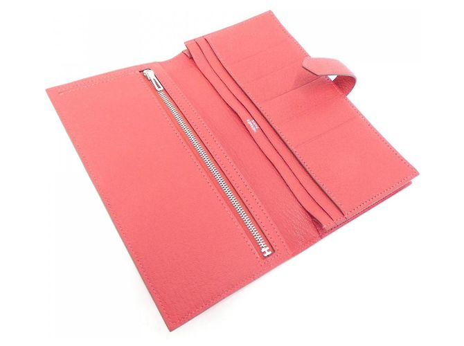 Cartera Larga Soufflet de Cabra Béarn de Hermès Rosa - vista 4
