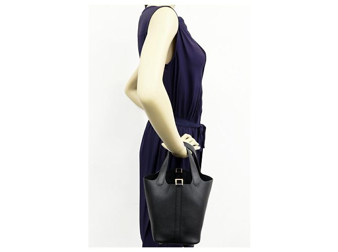 Borsa Tote Picotin Lock PM di Hermès Nero - vista 2