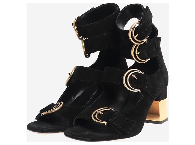 Chloé Décolleté aperti in suede nero - taglia EU 38 - vista 2