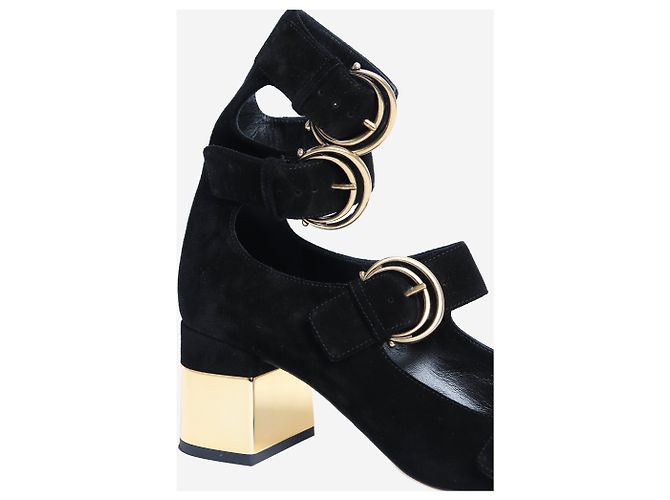 Chloé Décolleté aperti in suede nero - taglia EU 38 - vista 4