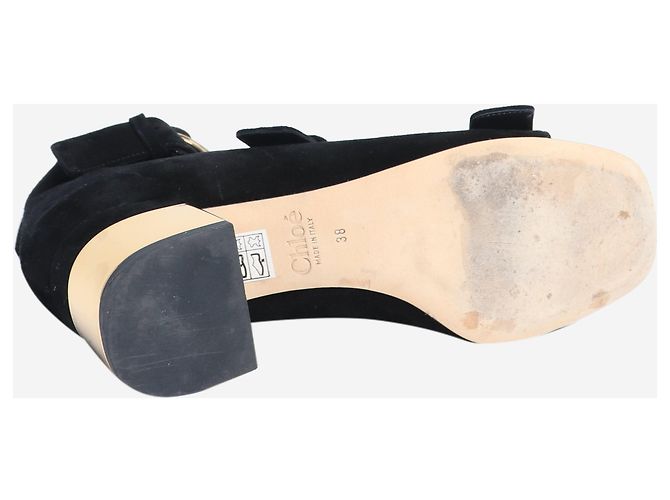 Chloé Décolleté aperti in suede nero - taglia EU 38 - vista 6