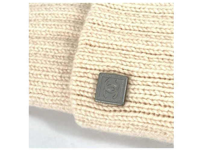 Warme Handschuhe aus Elfenbein-Kaschmir von Chanel Roh - Ansicht 4
