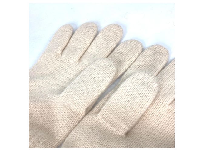Warme Handschuhe aus Elfenbein-Kaschmir von Chanel Roh - Ansicht 6