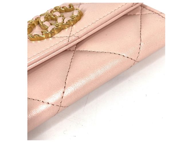 Chanel 19 Tarjetero CC de la línea 19 de Chanel Rosa Dorado - vista 4