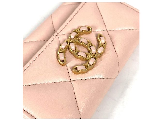 Chanel 19 Tarjetero CC de la línea 19 de Chanel Rosa Dorado - vista 6