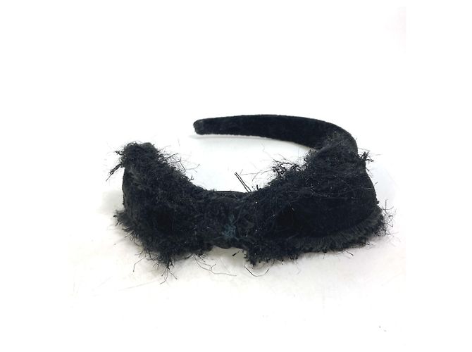 Fascia per capelli Chanel CC Coco in nastro 14K Nero - vista 3
