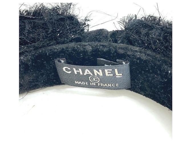 Fascia per capelli Chanel CC Coco in nastro 14K Nero - vista 5